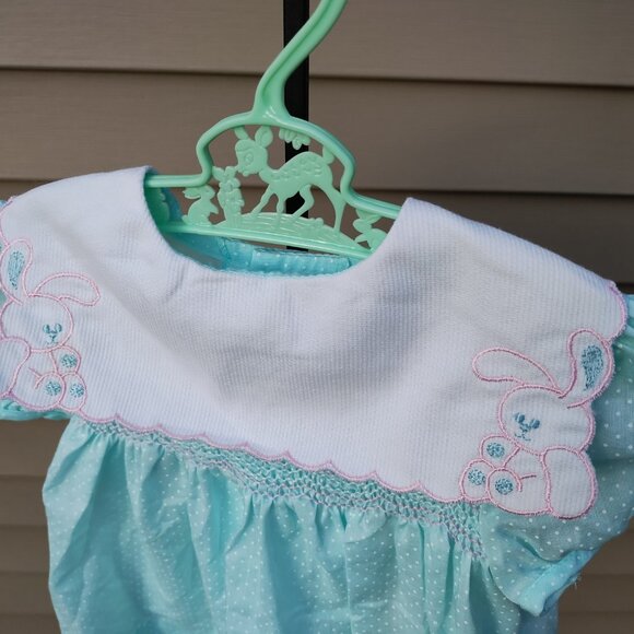 Vintage Early 90's Mint Green Easter Dress with matching bloomers Size 12 months - Picture 4 of 7
